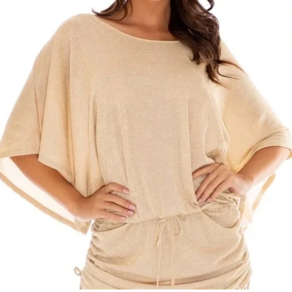 Luli Fama Gold Swim Coverup